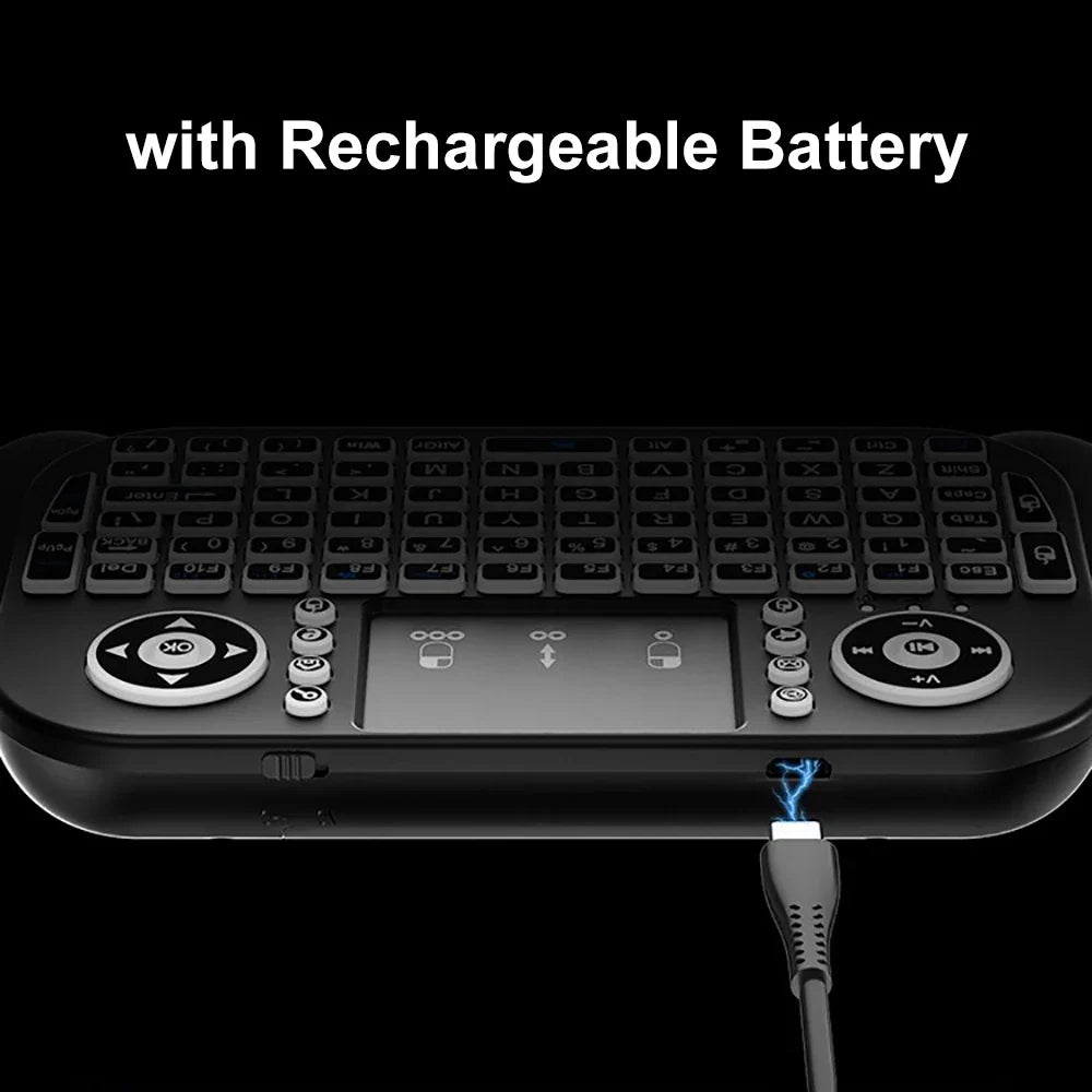 KEBIDUMEI RGB Backlit Mini Keyboard with Touchpad 2.4G Bluetooth Wireless Keyboard for Macbook Laptop Windows Android TV Box