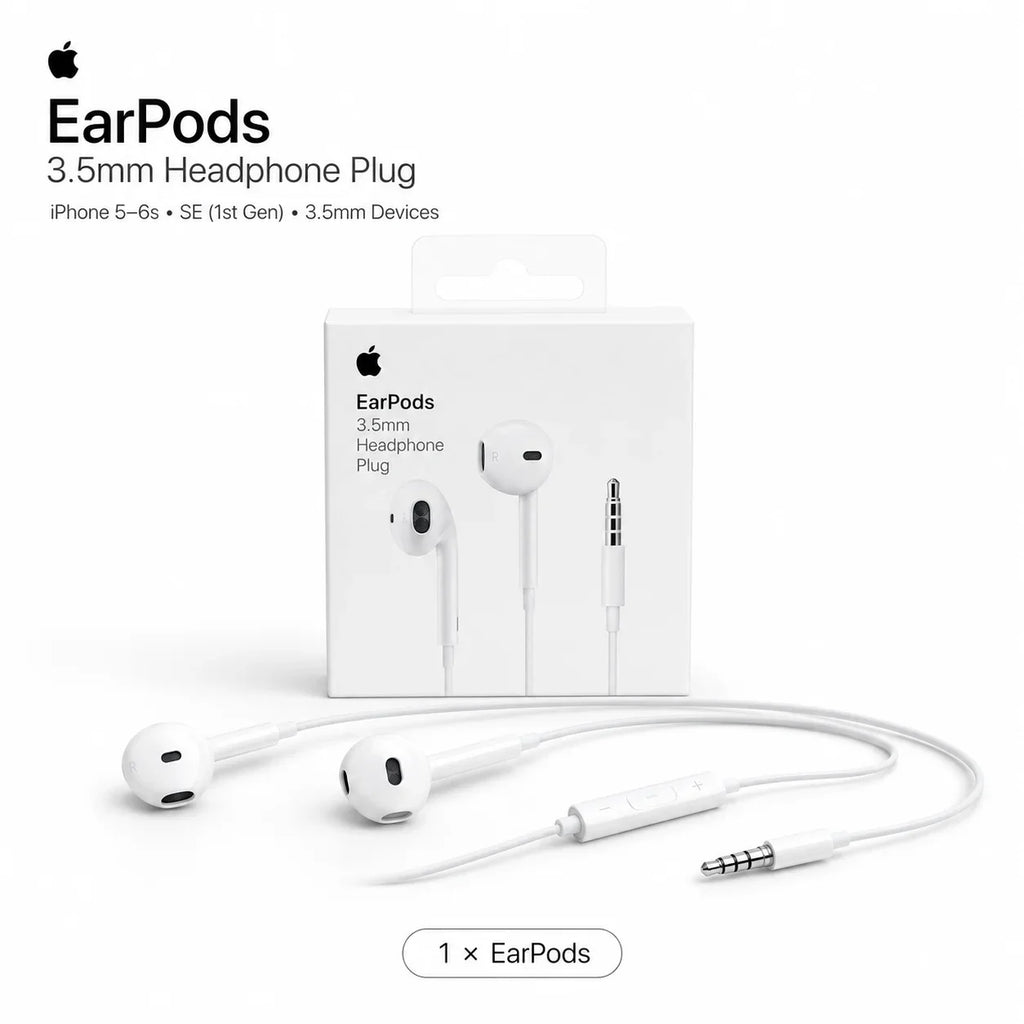 Official Apple EarPods Wired Headphones Lightning USB-C 3.5mm Connector with Mic Remote Adapters for iPhone iPad MacBook