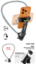 NeePho NP-G2 Soft Silicone Neck Mount Bracket, POV First-Person Perspective Phone & Action Camera Holder