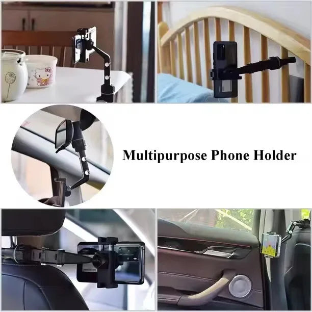 Rearview Mirror Car Phone Mount – 360° Rotatable & Retractable