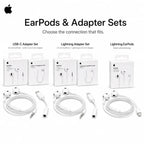 Official Apple EarPods Wired Headphones Lightning USB-C 3.5mm Connector with Mic Remote Adapters for iPhone iPad MacBook