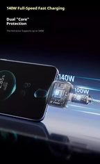 140W Fast Charger Phone Adapter Physical Full Charge Disconnector Automatically Cuts Power Ejects Phone When Fully Charged