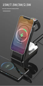 Six-In-One Multi-Function Wireless Charger Bluetooth Earphones Immediate Charging And Placing Clock Alarm Function