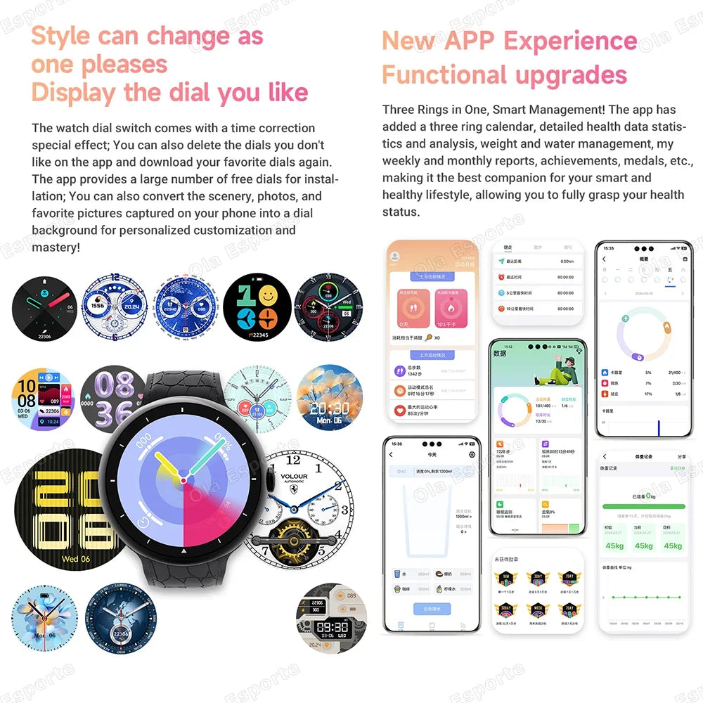 New Fashion Smart Watch 2025 Bluetooth Call Man Woman Heart Rate Health Monitoring Sports Waterproof Smartwatch for Android IOS