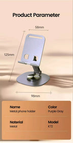 Foldable Mobile Phone Stand 360 Rotation Desktop Holder For iPad iPhone 15 14 13 Pro Samsung Tablet Cell Phone Portable Bracket