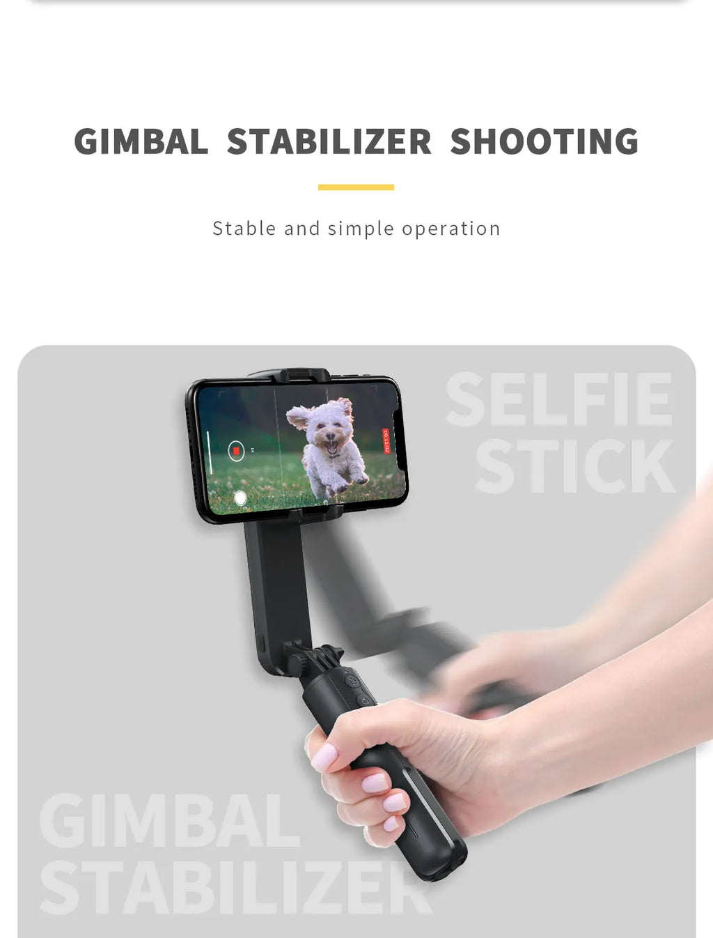 Handheld Gimbal Stabilizer Selfie Stick Tripod with Removable Fill Light Wireless Remote Portable Phone Stand Holder