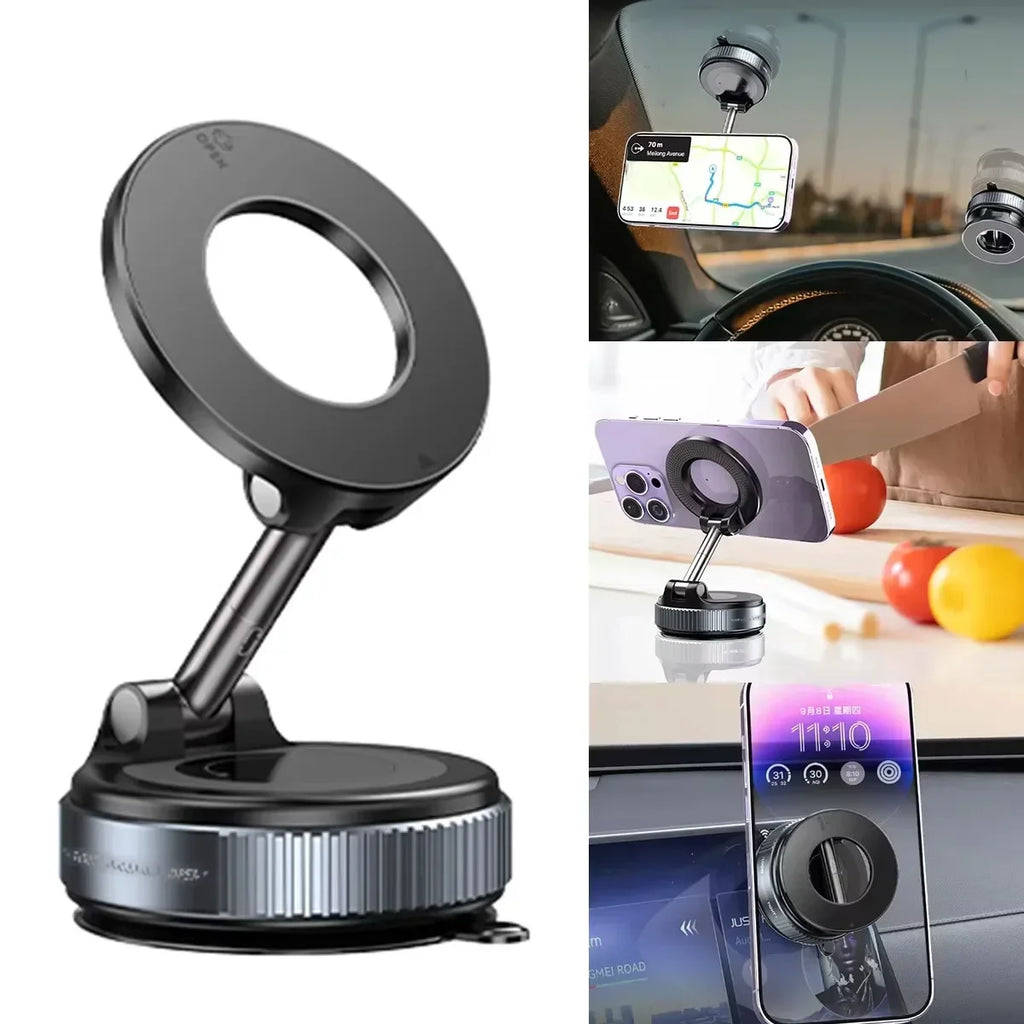 Magnetic Car Phone Mount with 360° Vacuum Suction Cup