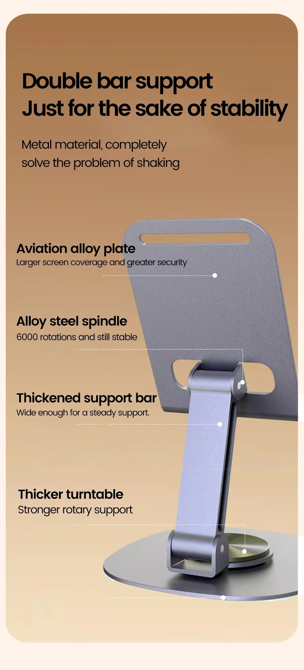 Foldable Mobile Phone Stand 360 Rotation Desktop Holder For iPad iPhone 15 14 13 Pro Samsung Tablet Cell Phone Portable Bracket