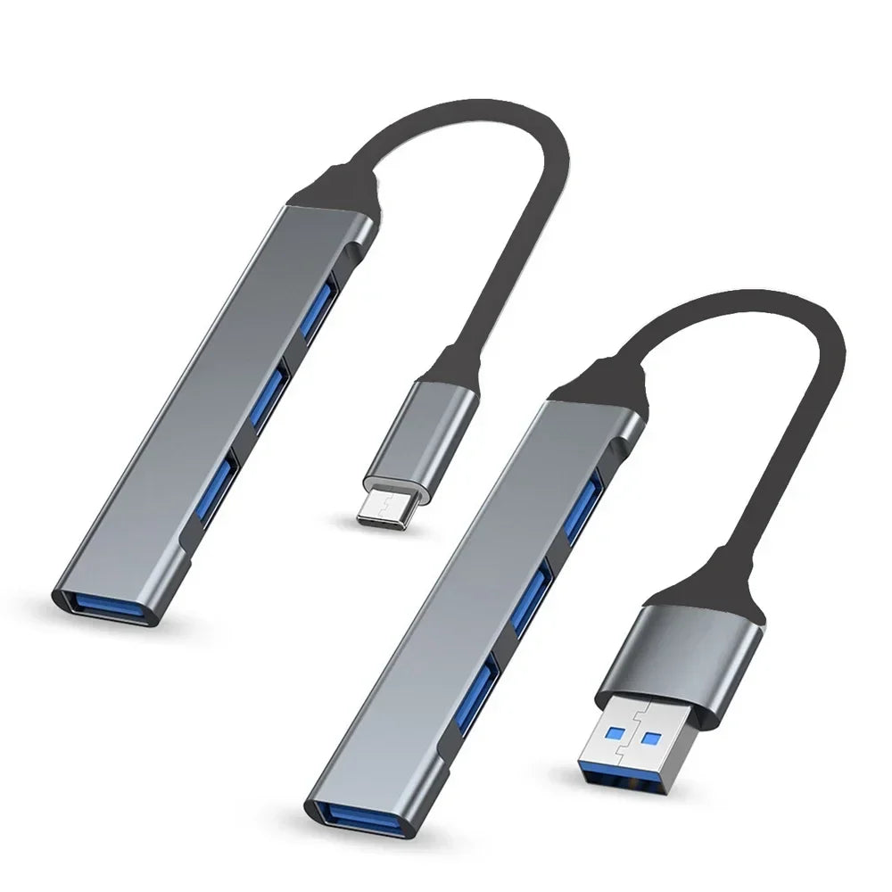 4-Port USB-C Hub Splitter Adapter for Laptop & Mobile