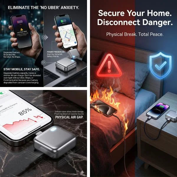 140W Fast Charger Phone Adapter Physical Full Charge Disconnector Automatically Cuts Power Ejects Phone When Fully Charged
