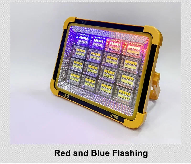 15000LM USB Rechargeable LED Solar Flood Light 2000Watt with Magnet Strong Light Portable Camping Tent Lamp Work Repair Lighting