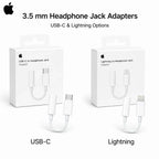Official Apple USB-C Type-C Lightning to 3.5mm Headphone Jack Adapter & Wired EarPods Earphones with Remote Mic for iPhone iPad