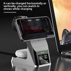 Six-In-One Multi-Function Wireless Charger Bluetooth Earphones Immediate Charging And Placing Clock Alarm Function