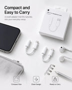 Official Apple USB-C Type-C Lightning to 3.5mm Headphone Jack Adapter & Wired EarPods Earphones with Remote Mic for iPhone iPad