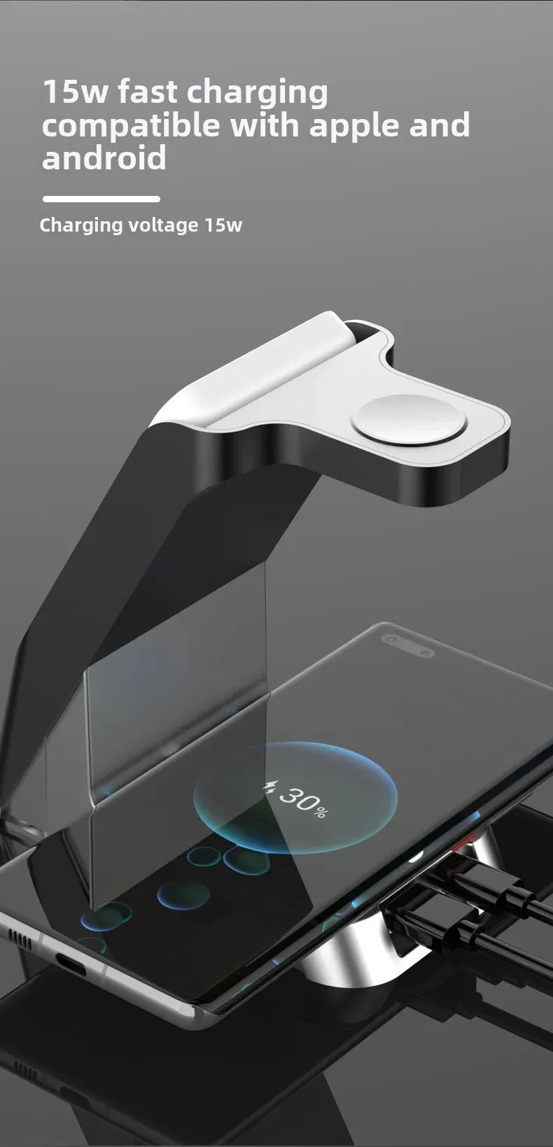 Six-In-One Multi-Function Wireless Charger Bluetooth Earphones Immediate Charging And Placing Clock Alarm Function