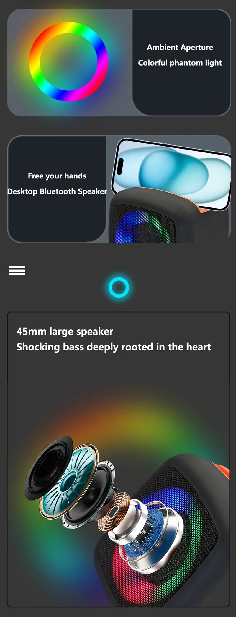 Mini Wireless Bluetooth Speaker with 360° Stereo Sound