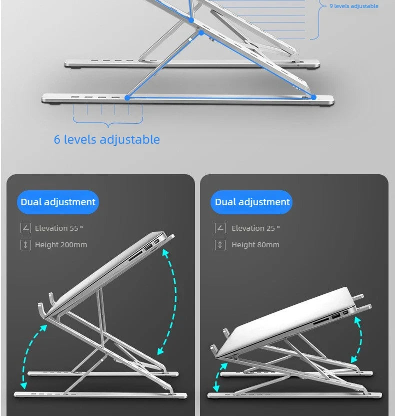 For Macbook Laptop Stand Folding Adjustable Aluminum Computer Pc Tablet Stand Notebook Tablelaptop Holder Heat Dissipation