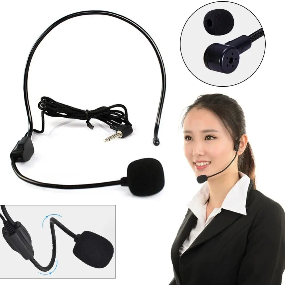 Portable Wired Microphone Head-mounted 3.5mm Plug Headset Microphone Interview Speech Teaching Stage Speaker Speech Headset Mic