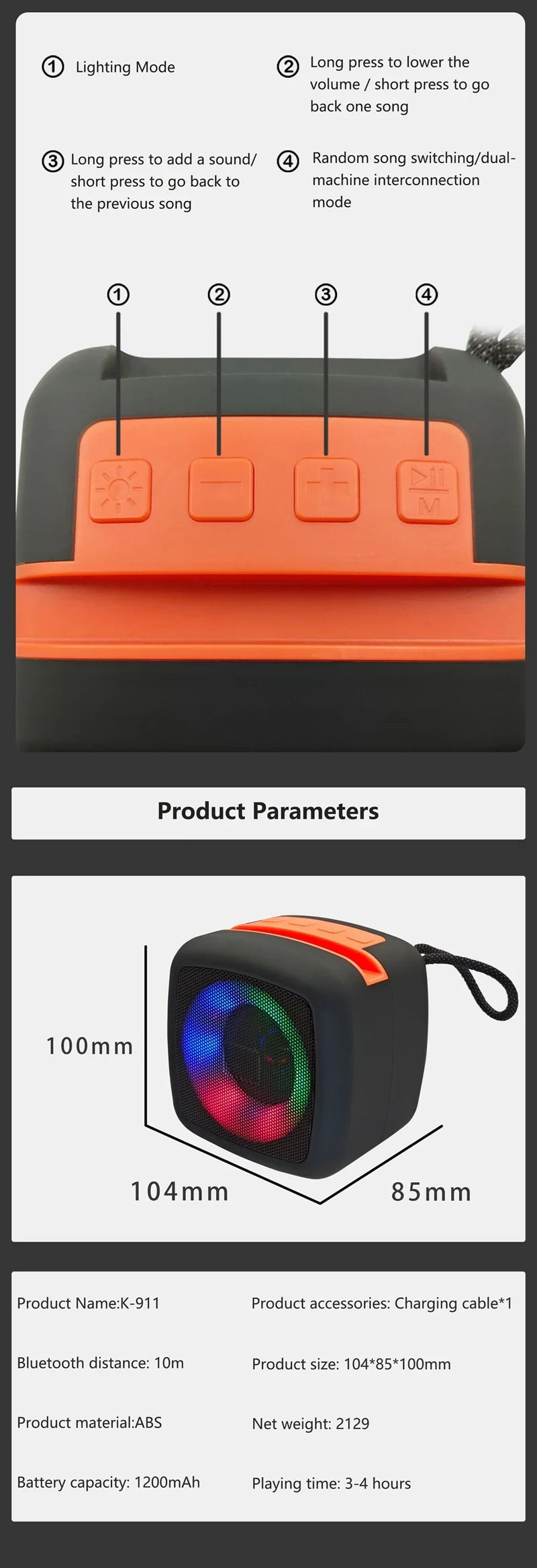 Mini Wireless Bluetooth Speaker with 360° Stereo Sound