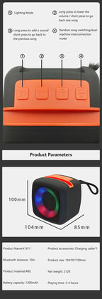 Mini Wireless Bluetooth Speaker with 360° Stereo Sound