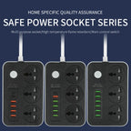 Speed-X 603PU Universal Power Extension Board | 3 AC Sockets, 3 USB & 2 Type-C Fast Charging Ports | 2M Heavy-Duty Cable | Multi-Plug Power Strip for Home, Office & Travel