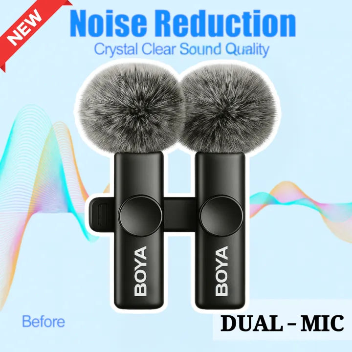 BOYA BY-F10 Wireless Mic 2.4GHz 25ms Low Latency | Type-C Lavalier Microphone for Android Mobile, YouTube, Vlogging, Sound System | 20M Range | Ideal for Recording, Streaming & Video Shoots | Original BOYA Mic