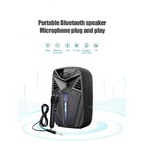6.5-Inch Portable Trolley Bluetooth Speaker 1200mAh | Wireless Party Speaker with Microphone, RGB Lights & FM | TWS, TF, USB & AUX | 10W Outdoor Speaker for Home, Garden & Parties