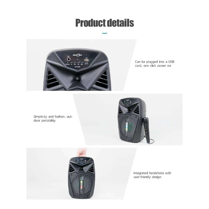 6.5-Inch Portable Trolley Bluetooth Speaker 1200mAh | Wireless Party Speaker with Microphone, RGB Lights & FM | TWS, TF, USB & AUX | 10W Outdoor Speaker for Home, Garden & Parties