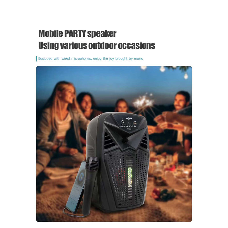 6.5-Inch Portable Trolley Bluetooth Speaker 1200mAh | Wireless Party Speaker with Microphone, RGB Lights & FM | TWS, TF, USB & AUX | 10W Outdoor Speaker for Home, Garden & Parties