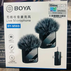 BOYA BY-MW8 Wireless Microphone System | Dual-Channel 2.4GHz Lavalier Mic | 50M Wireless Range | USB-C & 3.5mm TRS | Omnidirectional Mic for YouTube, Vlogging, Interviews & Live Streaming