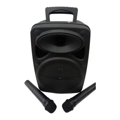 GTS-2385 Wireless Bluetooth Speaker with Dual Microphones | Bluetooth 5.0 Portable Party Speaker | 10M Wireless Range | USB & SD Card Support | Built-In Mic | Rechargeable Battery for Karaoke, Home & Outdoor Use