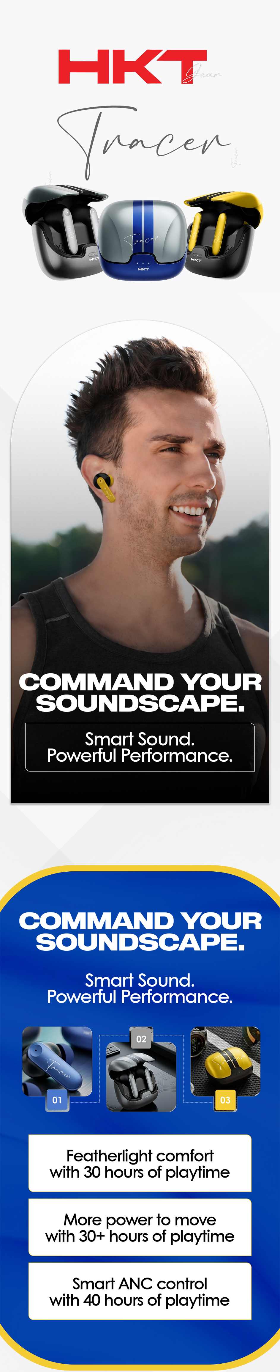 HKT TRACER EARBUDS - Grey